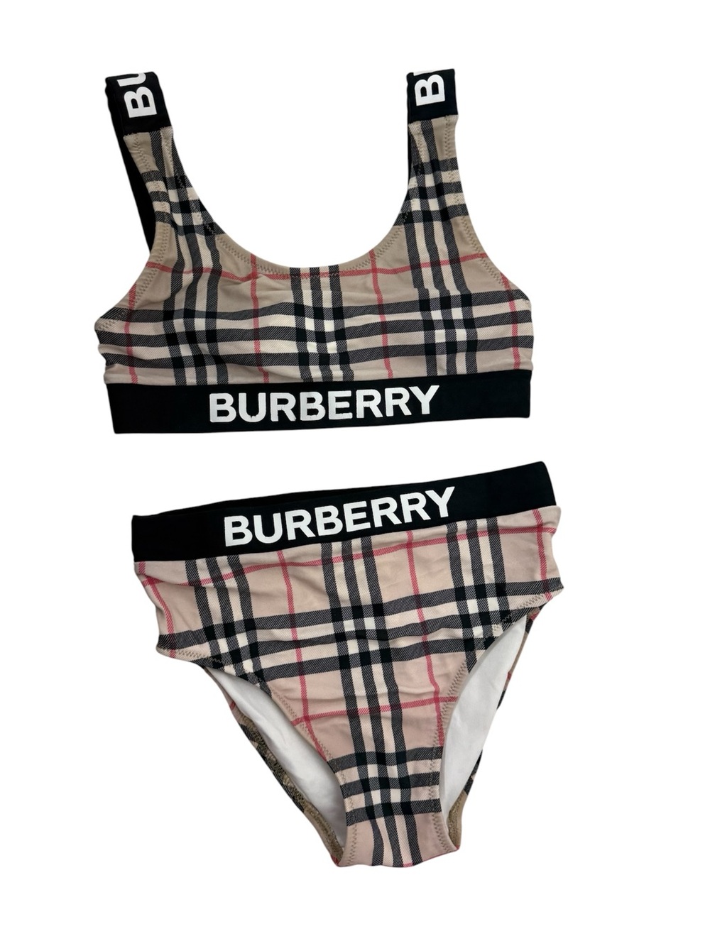 Burberry Classic Check Logo Bikini Set - Beige/Black
